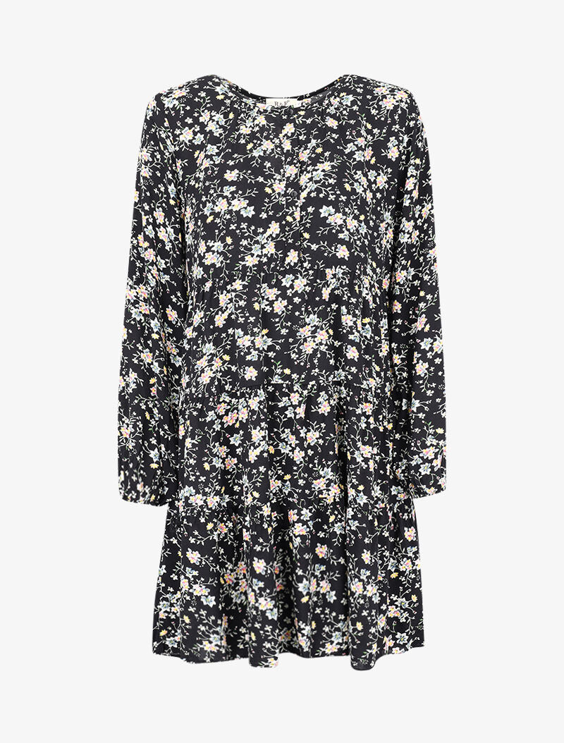 Robe trapèze à imprimé floral - noir - 2