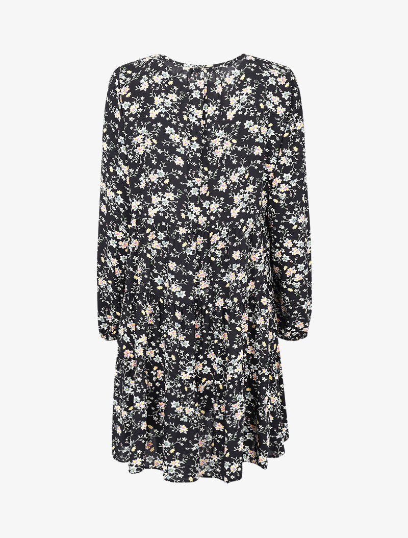 Robe trapèze à imprimé floral - noir - 3