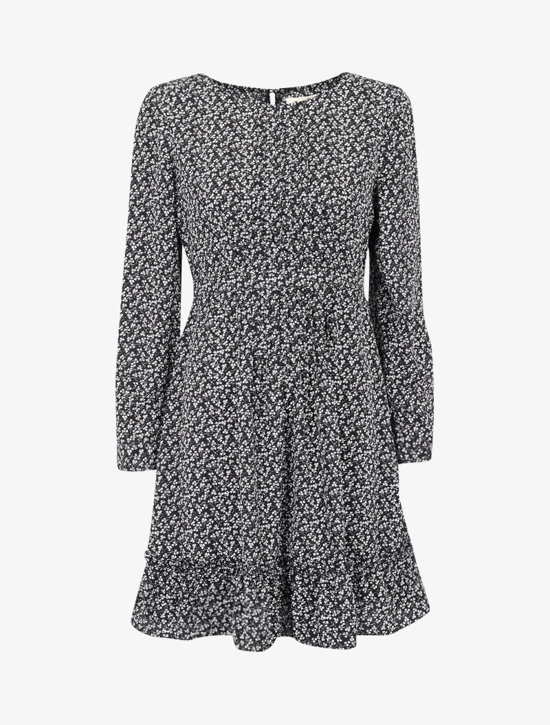 Robe patineuse à imprimé trèfles - noir - 1