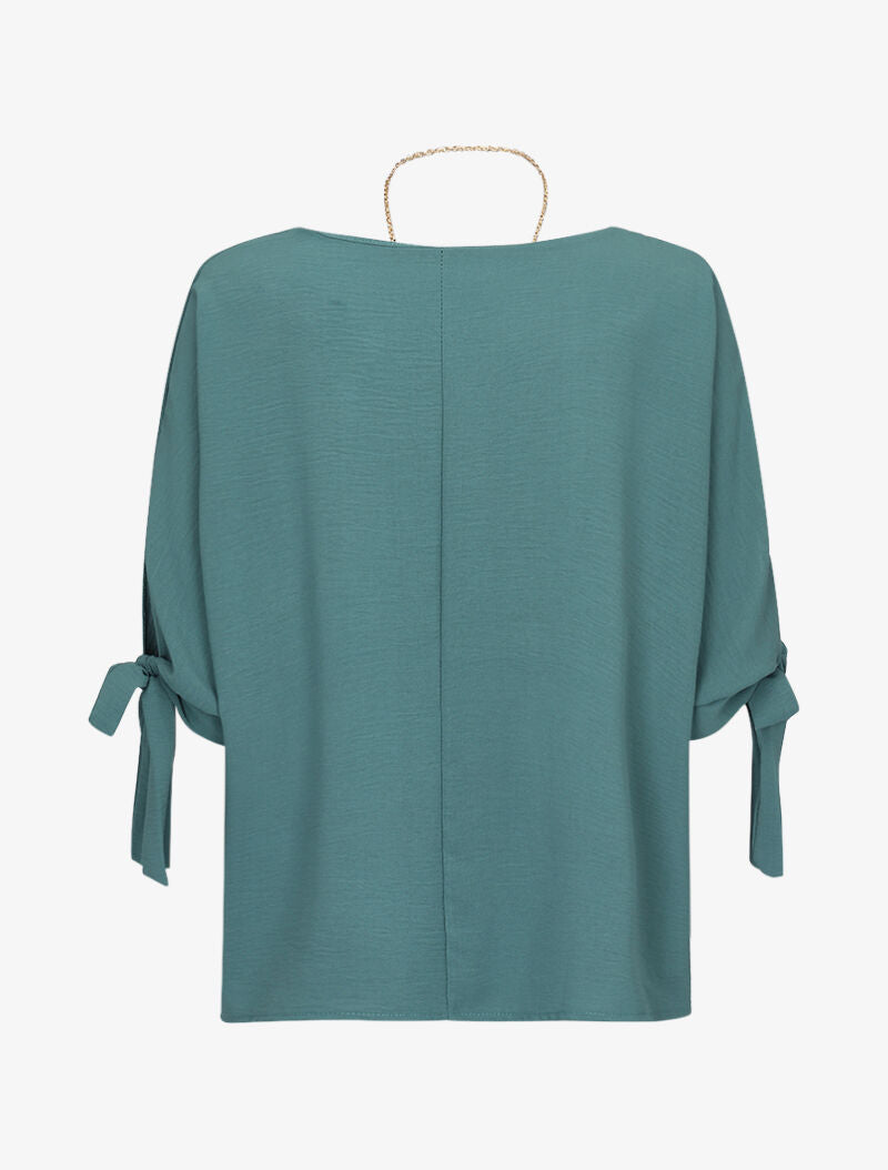 Top ample avec sautoir - vert - 2