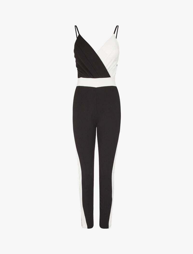 Combinaison slim color block - noir - 4