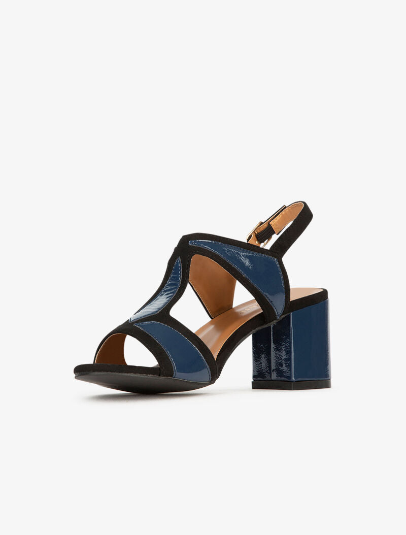 Salomé stylisées vernies et suédine - marine - 3