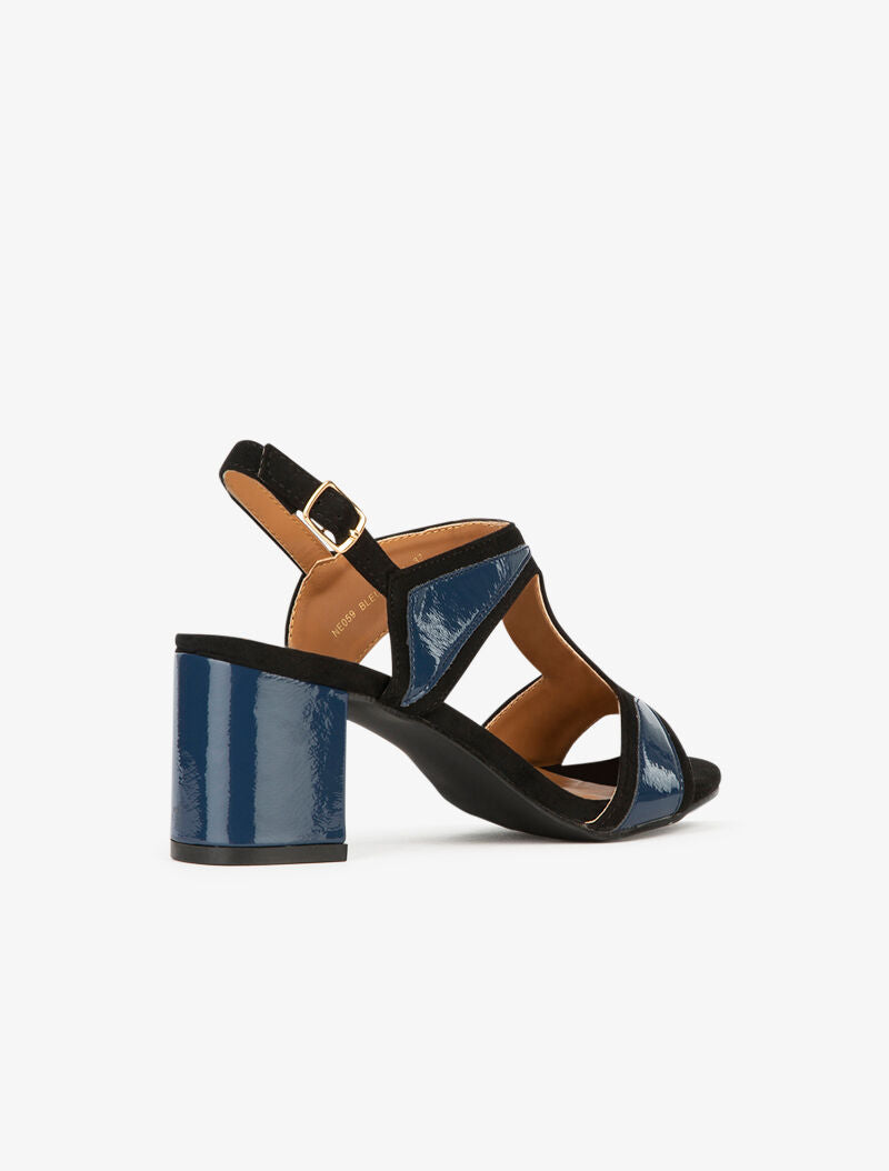 Salomé stylisées vernies et suédine - marine - 4