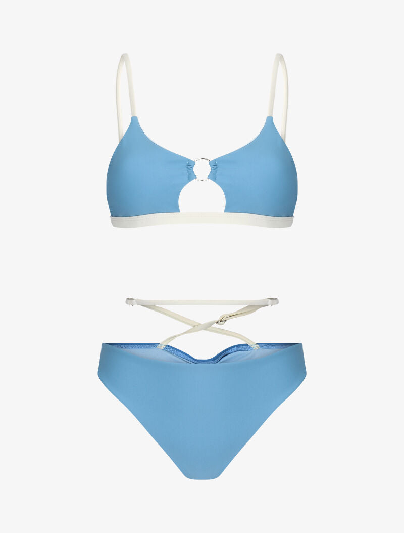 Bikini brassière à découpe - bleu clair - 3