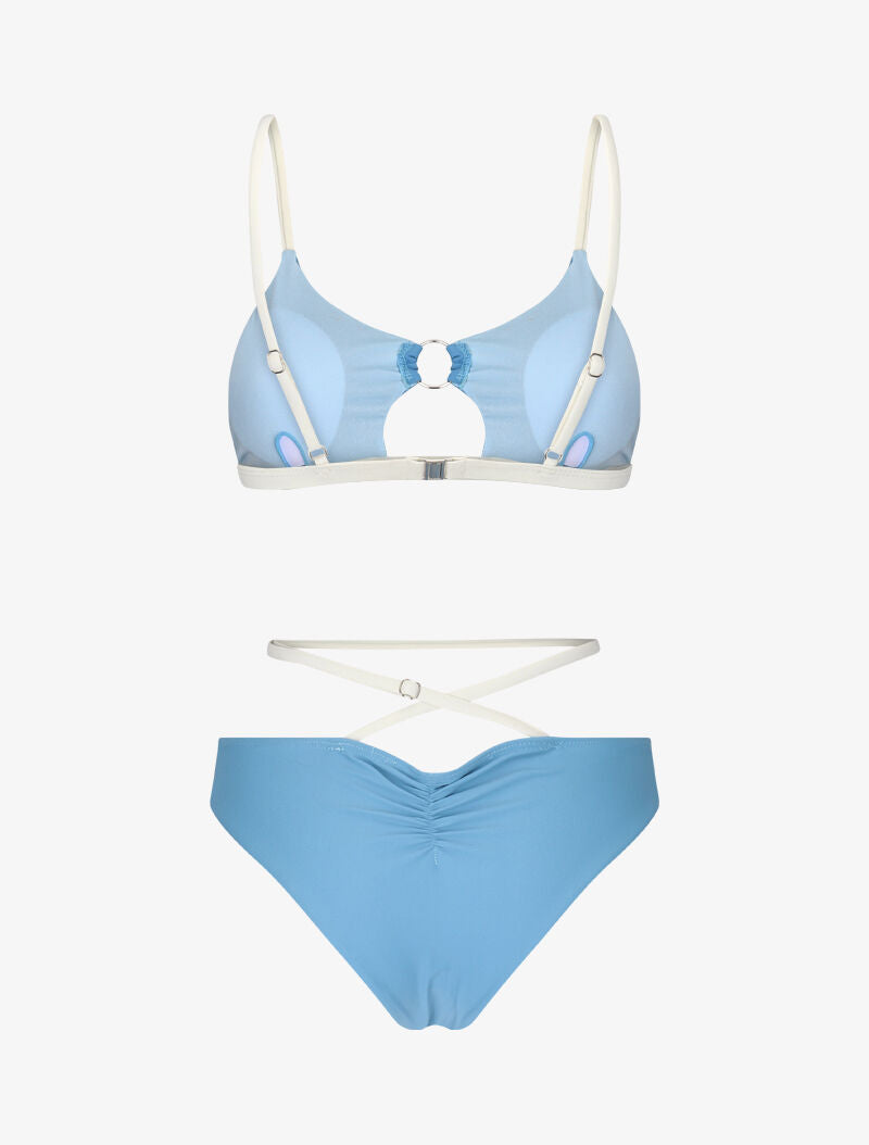 Bikini brassière à découpe - bleu clair - 4