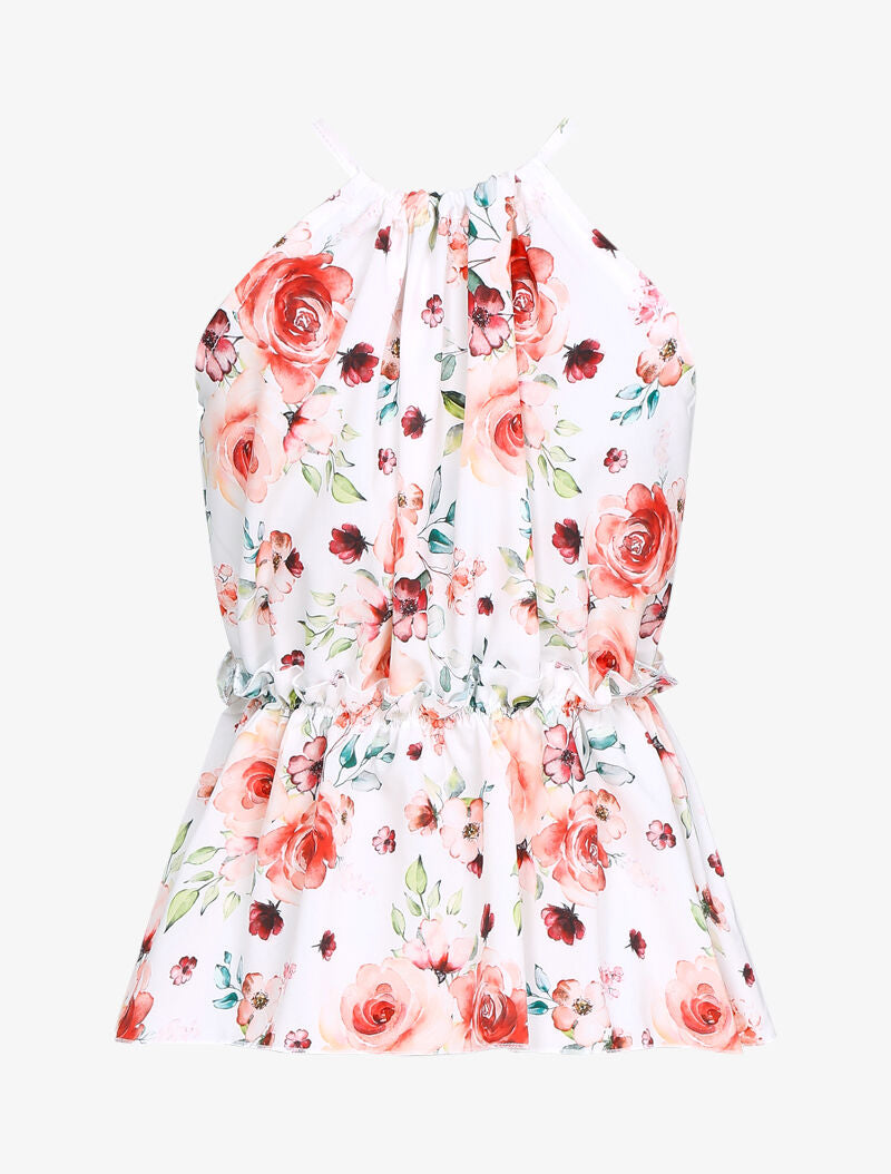 Top péplum léger à imprimés - ecru - 3