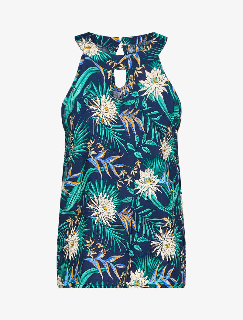 Top imprimé floral - marine - 3