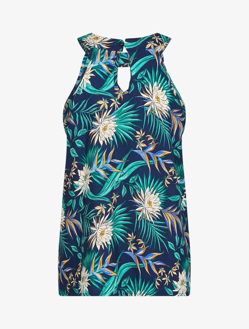 Top imprimé floral - marine - 2