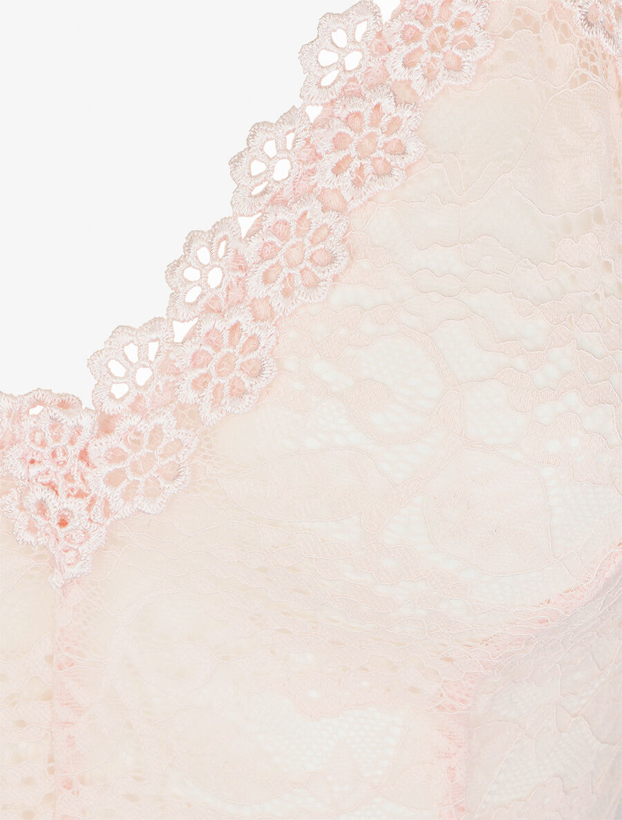 Body uni en dentelle - Rose - 3