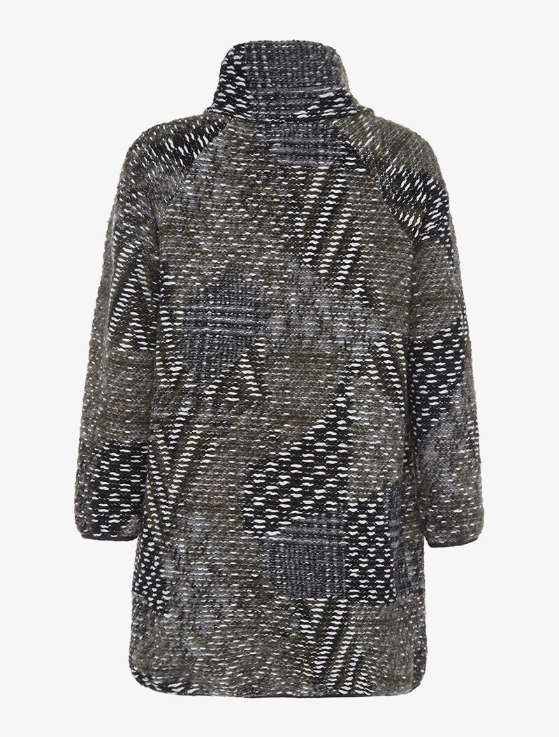 Gilet long col zippé - vert - 2