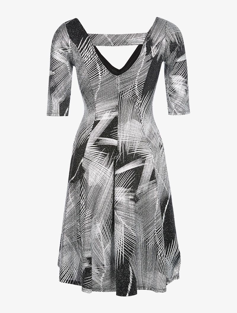 Robe dos cache-coeur motifs métallique - argent - 2
