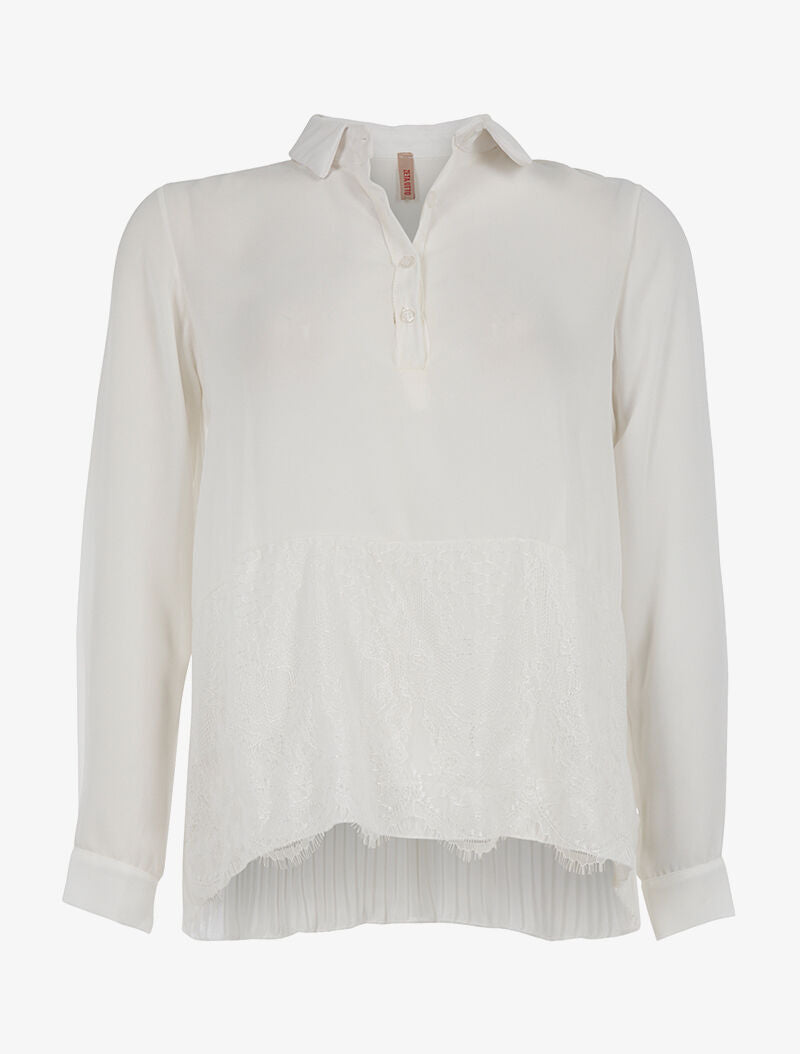 Blouse dos plissé - blanc - 3