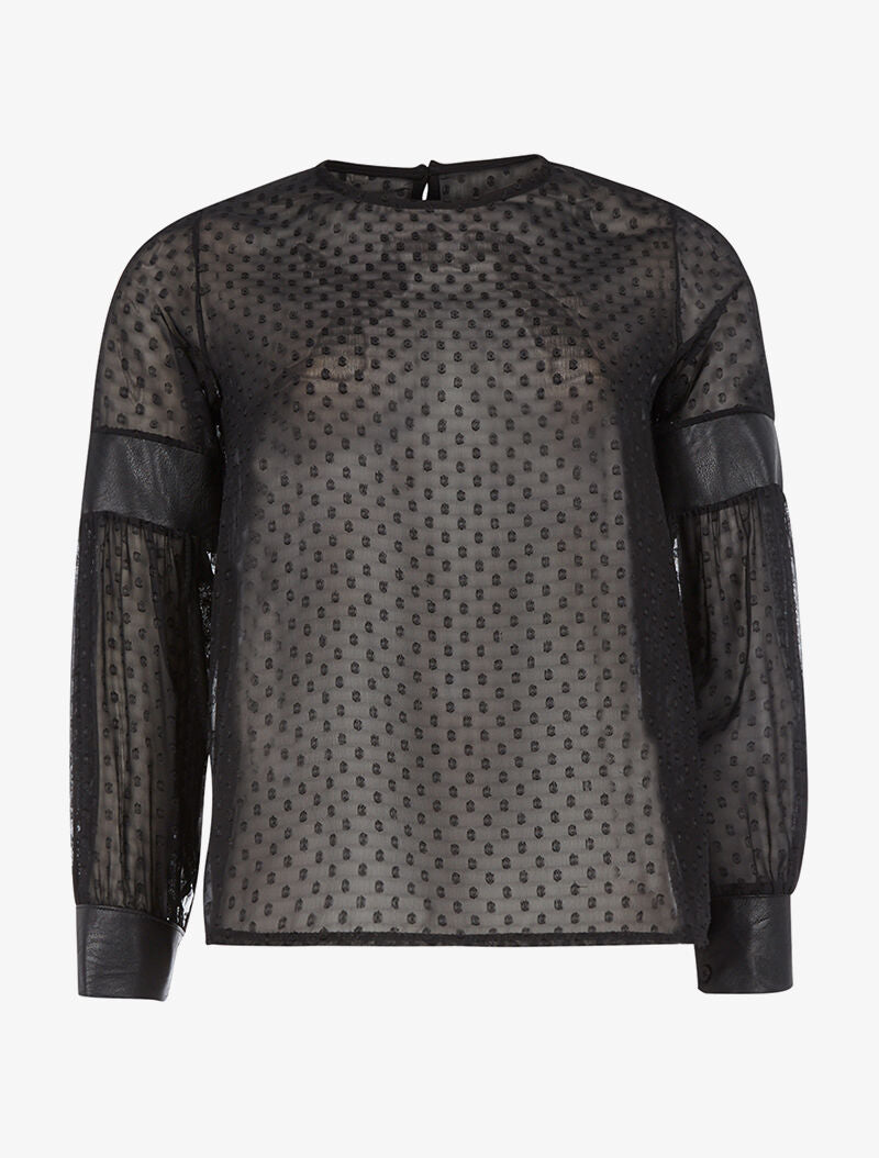 Blouse empiècement aux bras - noir - 1