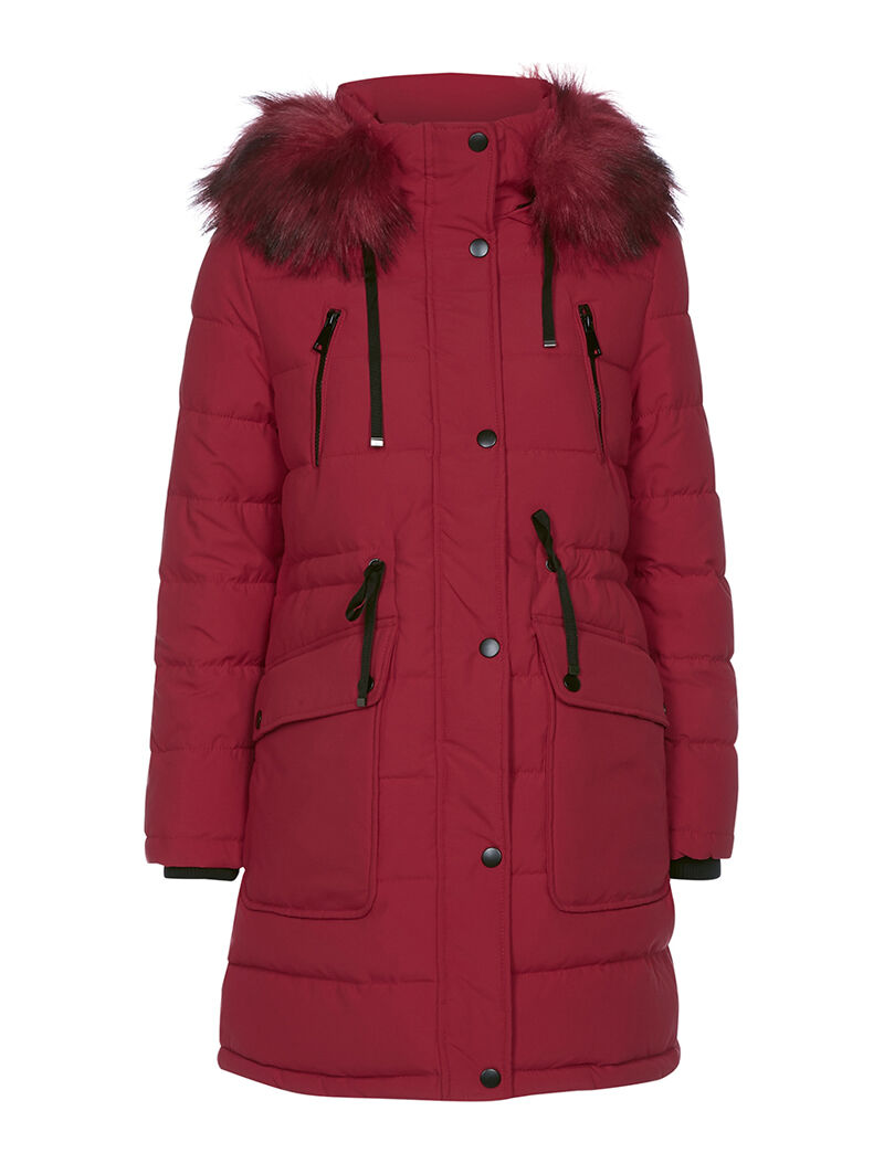 Gewatteerde 3/4 jas - felrood - rood