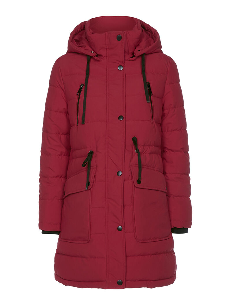 Gewatteerde 3/4 jas - felrood - rood