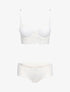 Ensemble bustier en dentelle et résille - Blanc - 3