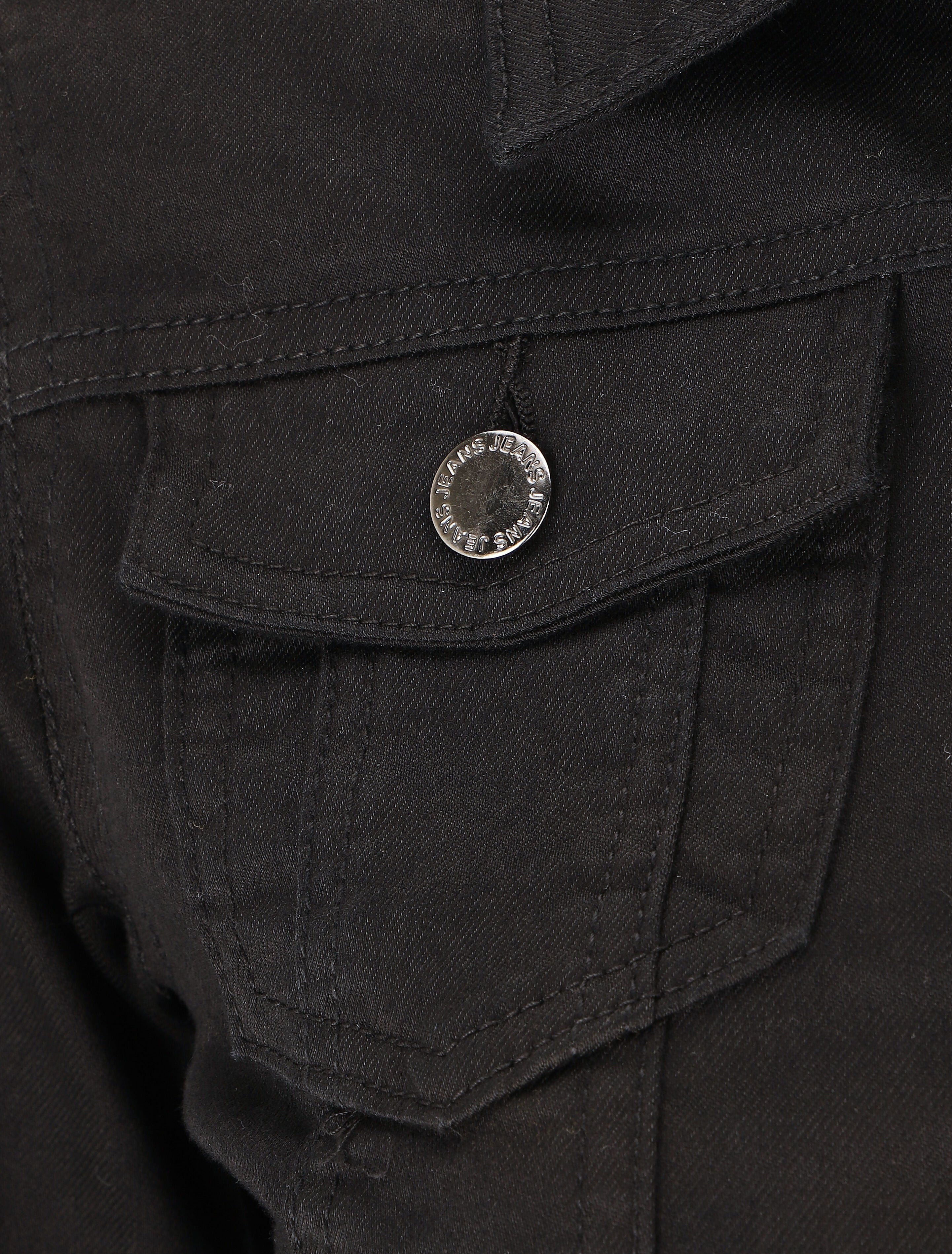 Veste en jean droite - Noir - 3