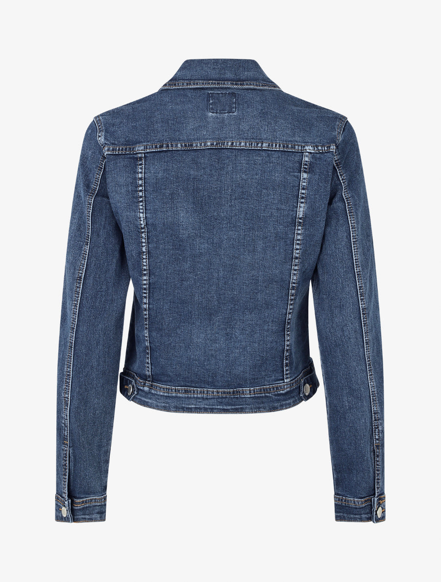 Recht spijkerjack stone wash - blauw