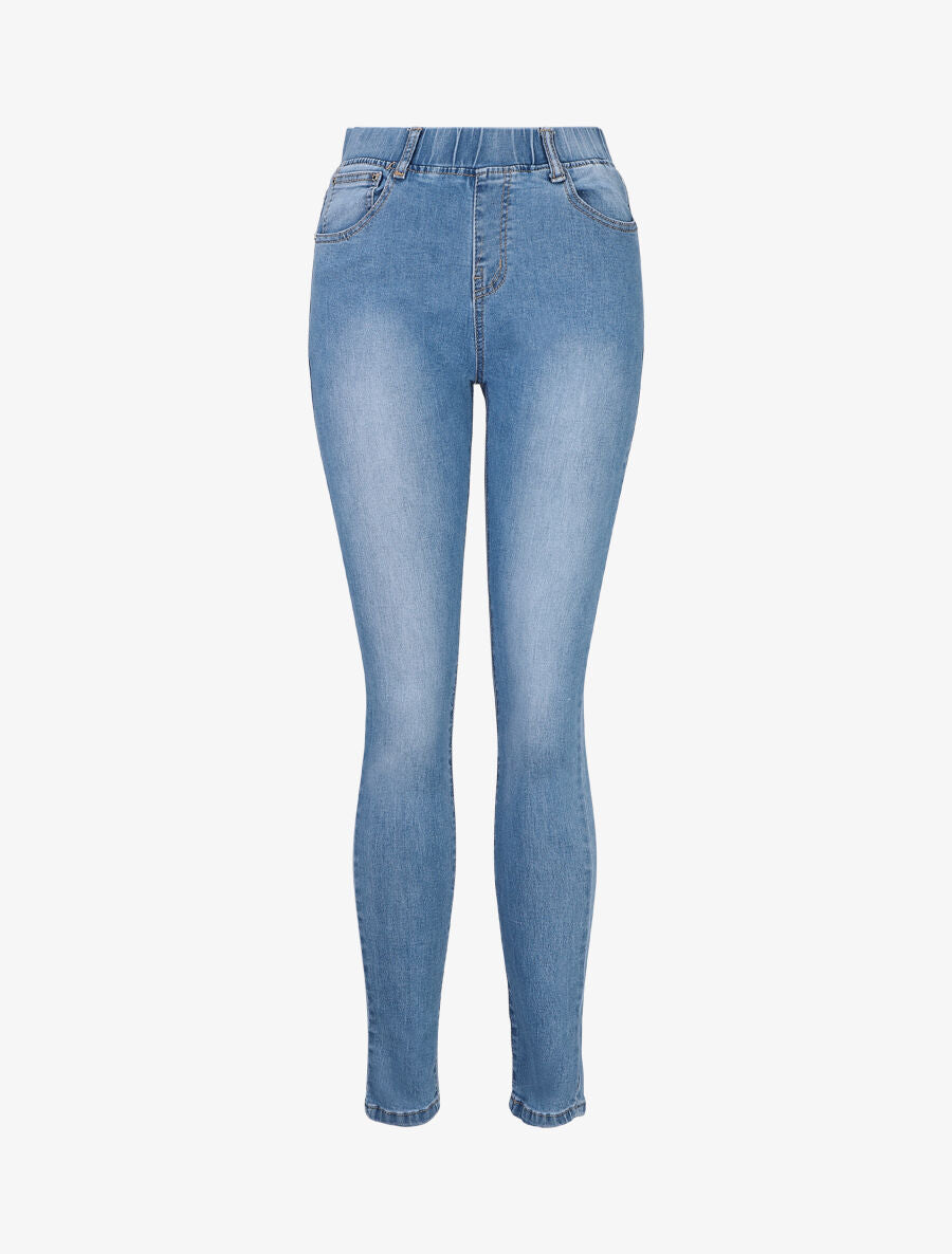 Jean élastiqué coupe skinny - Bleu - 4