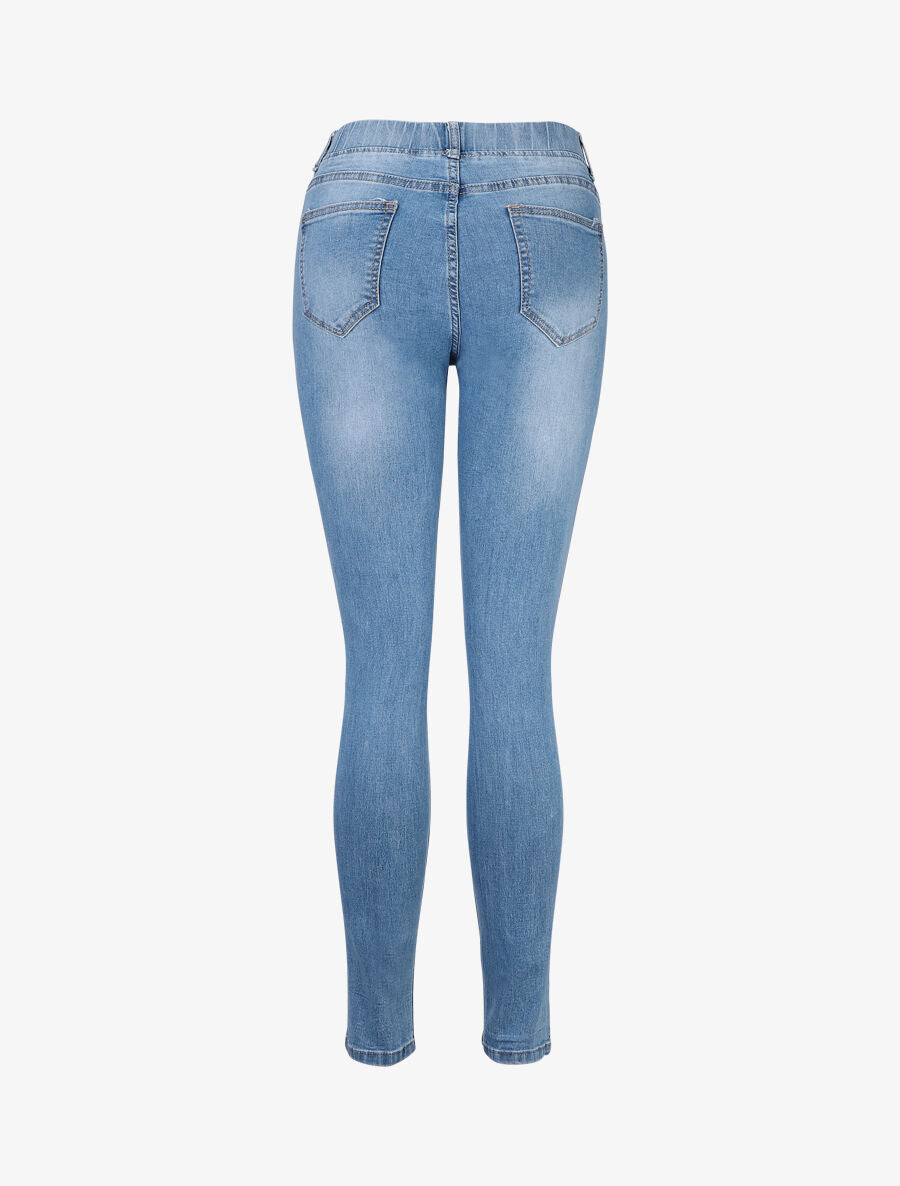 Jean élastiqué coupe skinny - Bleu - 2