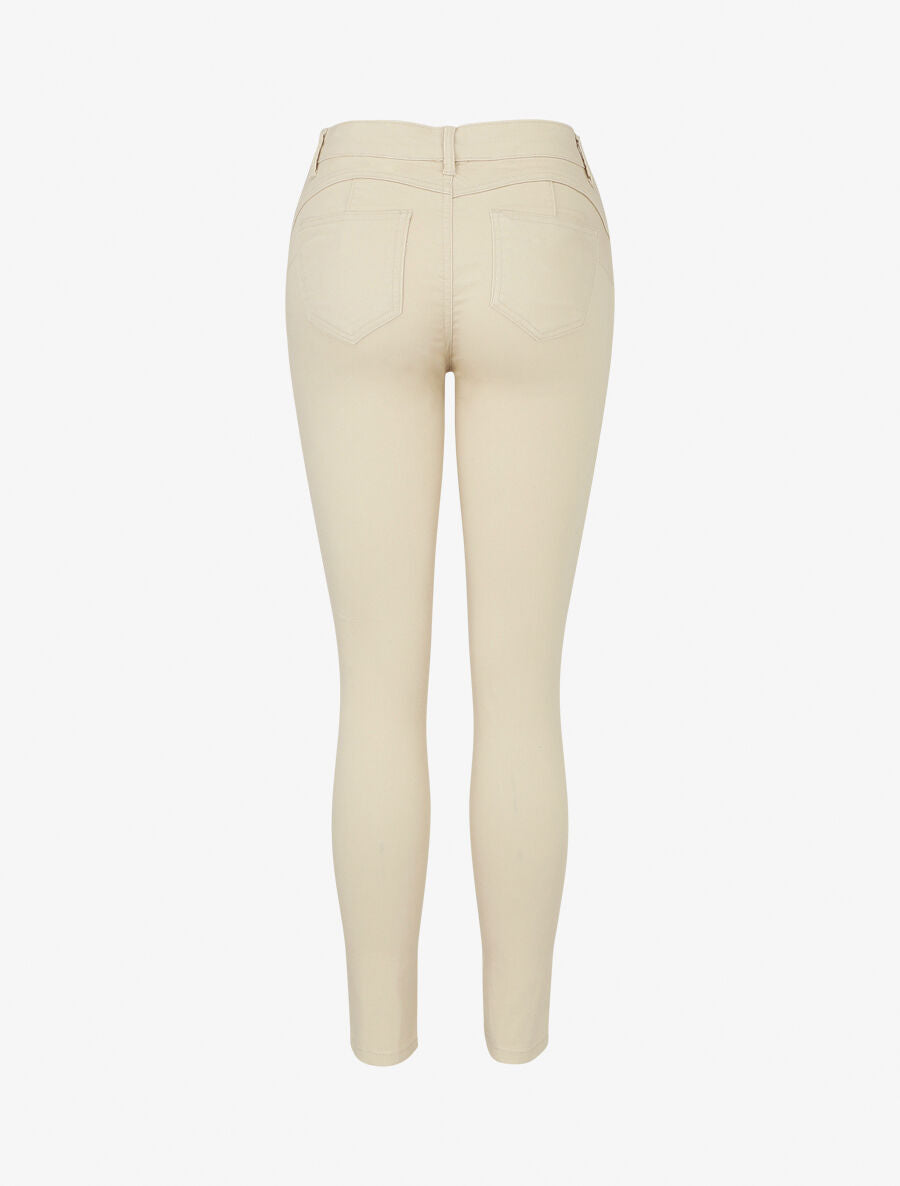 Jean skinny uni grande taille - Beige - 2