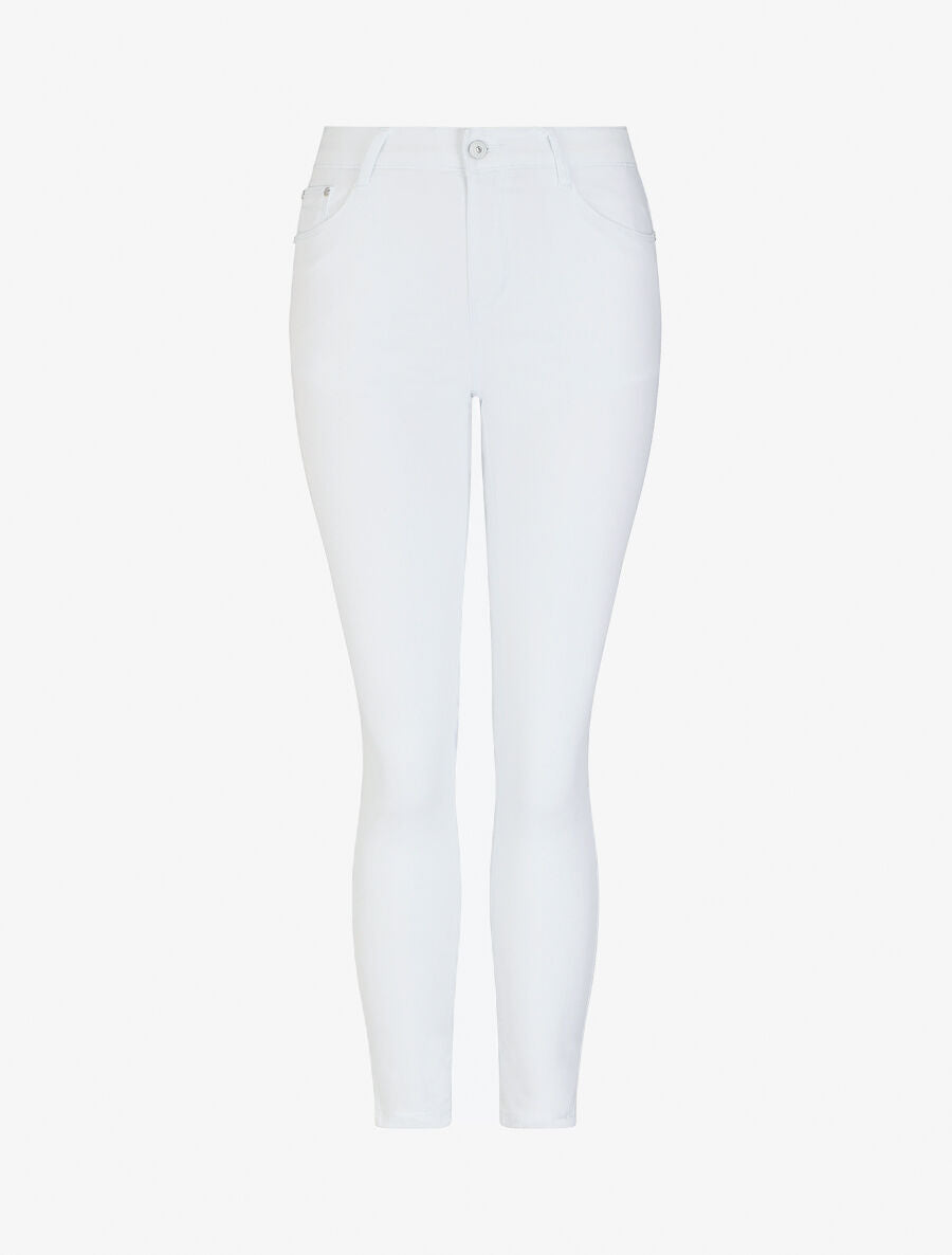 Jean skinny uni taille haute - Blanc - 1