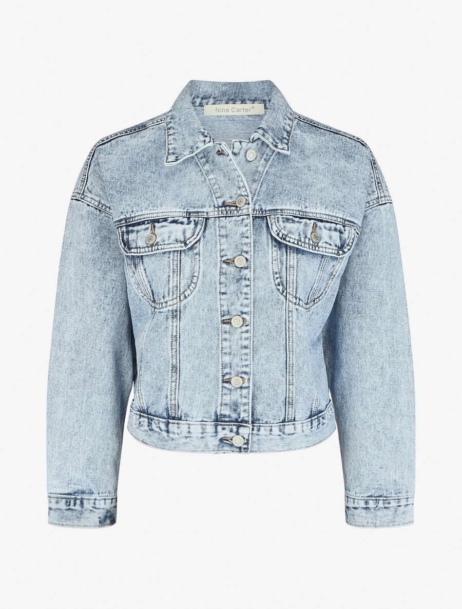 Veste en jean oversize - Bleu clair - 4