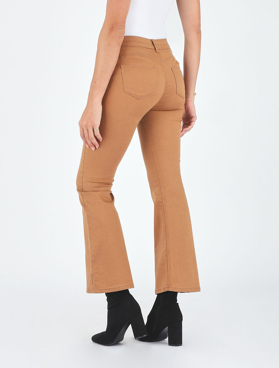 Jean uni taille standard coupe flare - Camel - 5