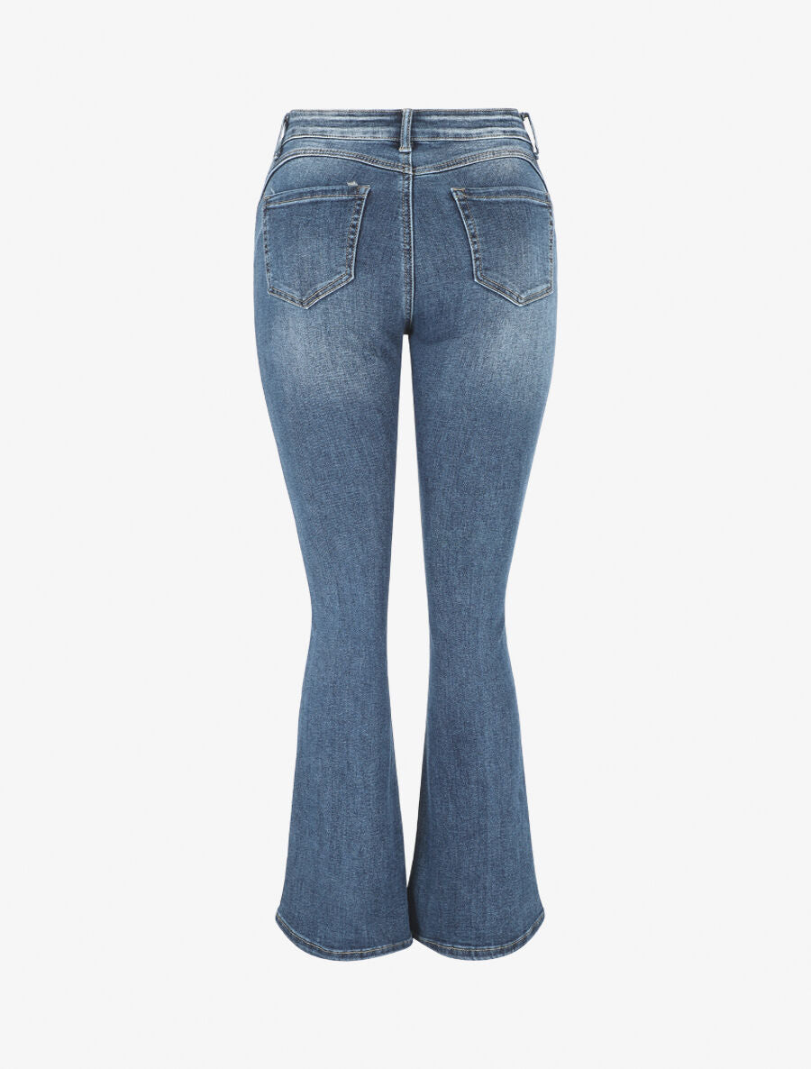 Jean effet push up coupe bootcut - Bleu - 2