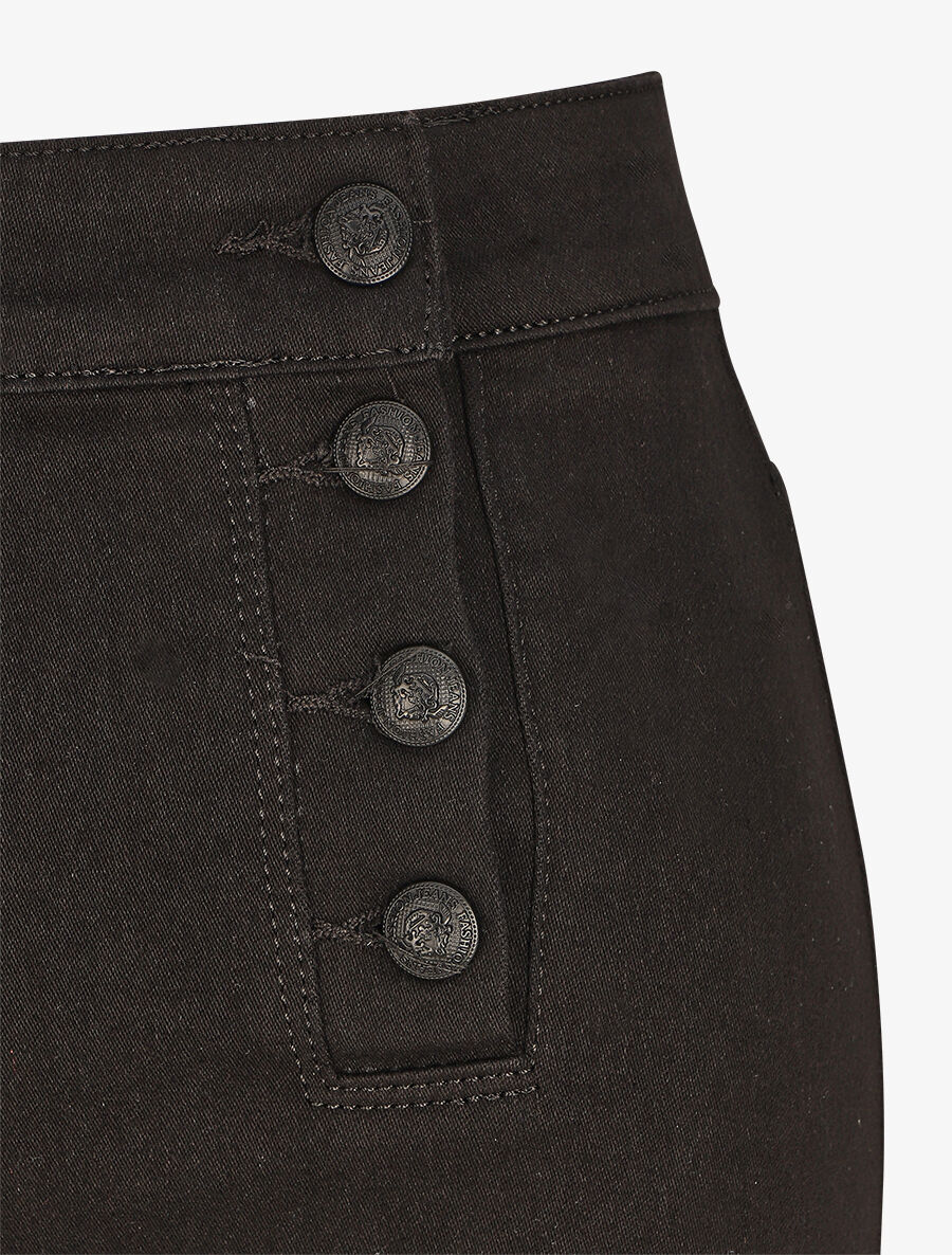 Jean à fermeture boutonnée coupe droite - Noir - 3