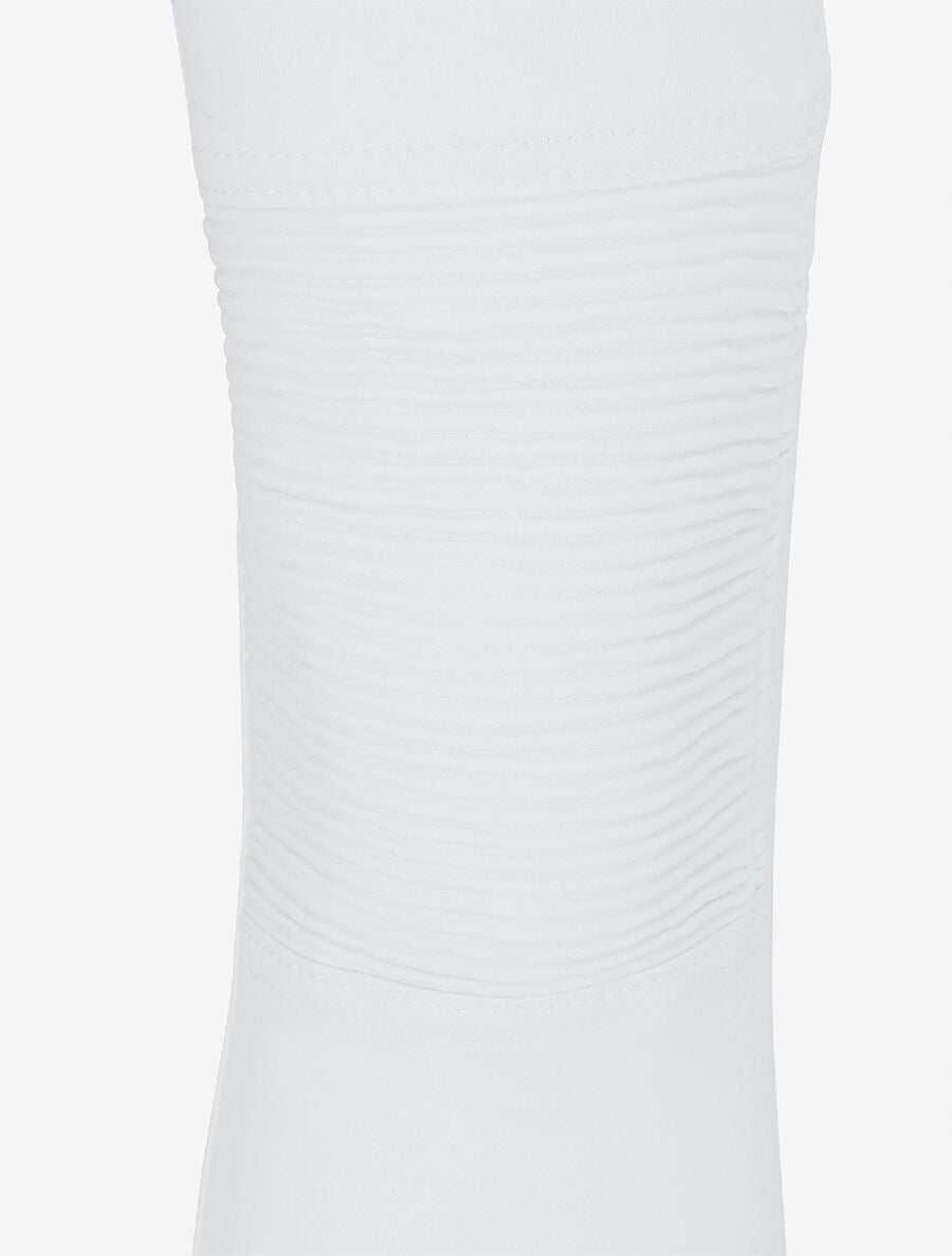 Jean uni à genoux renforcés coupe slim - Blanc - 3