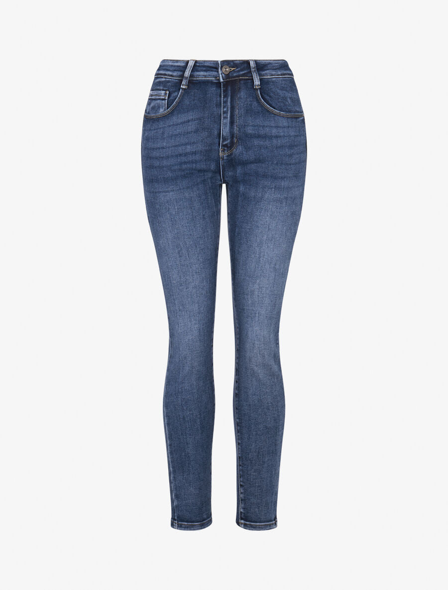 Jean slim casual délavé - Bleu denim - 1