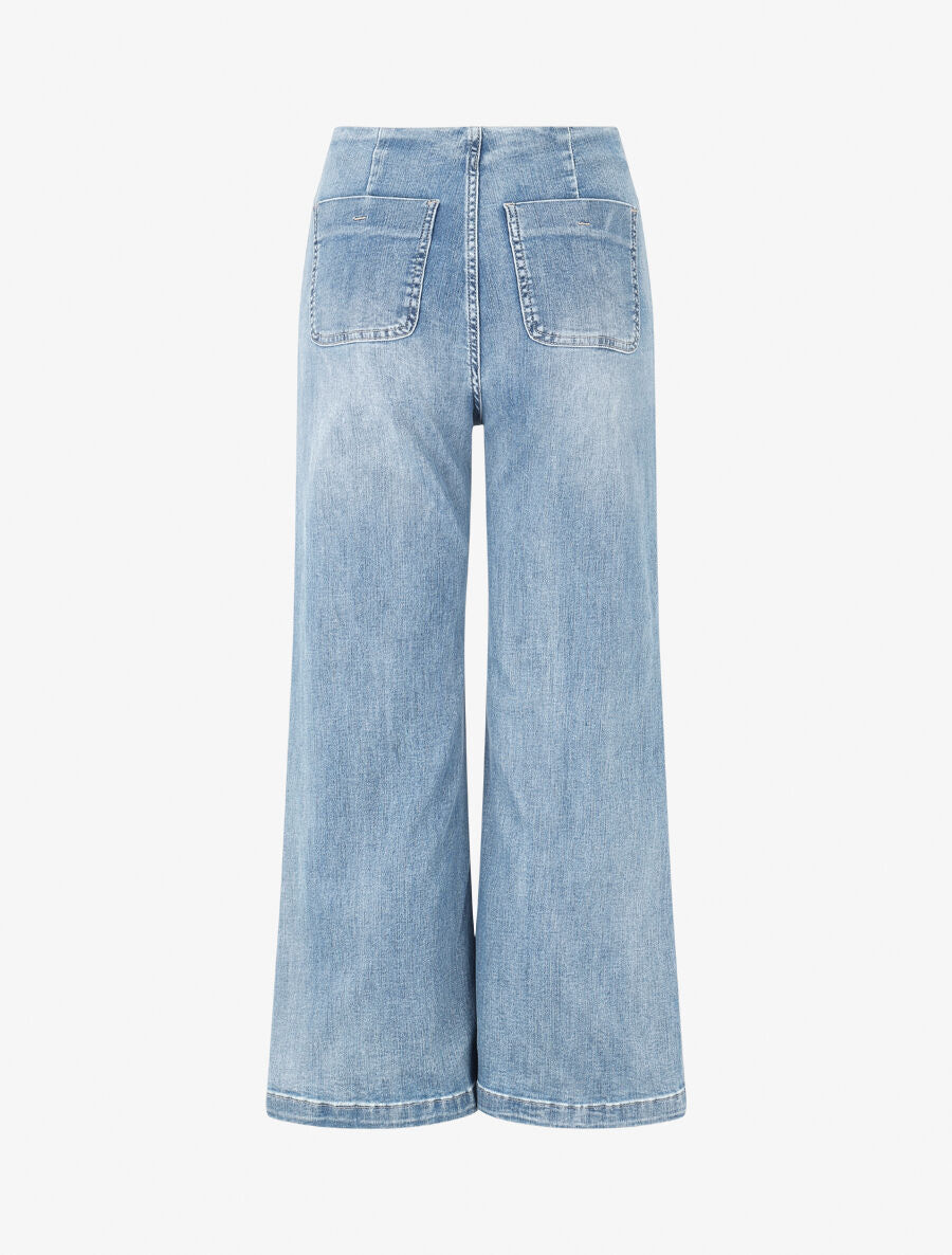 Jean taille haute coupe flare - Bleu - 2