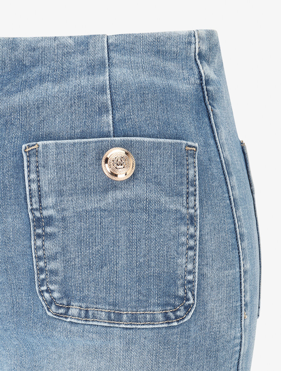 Jean taille haute coupe flare - Bleu - 3
