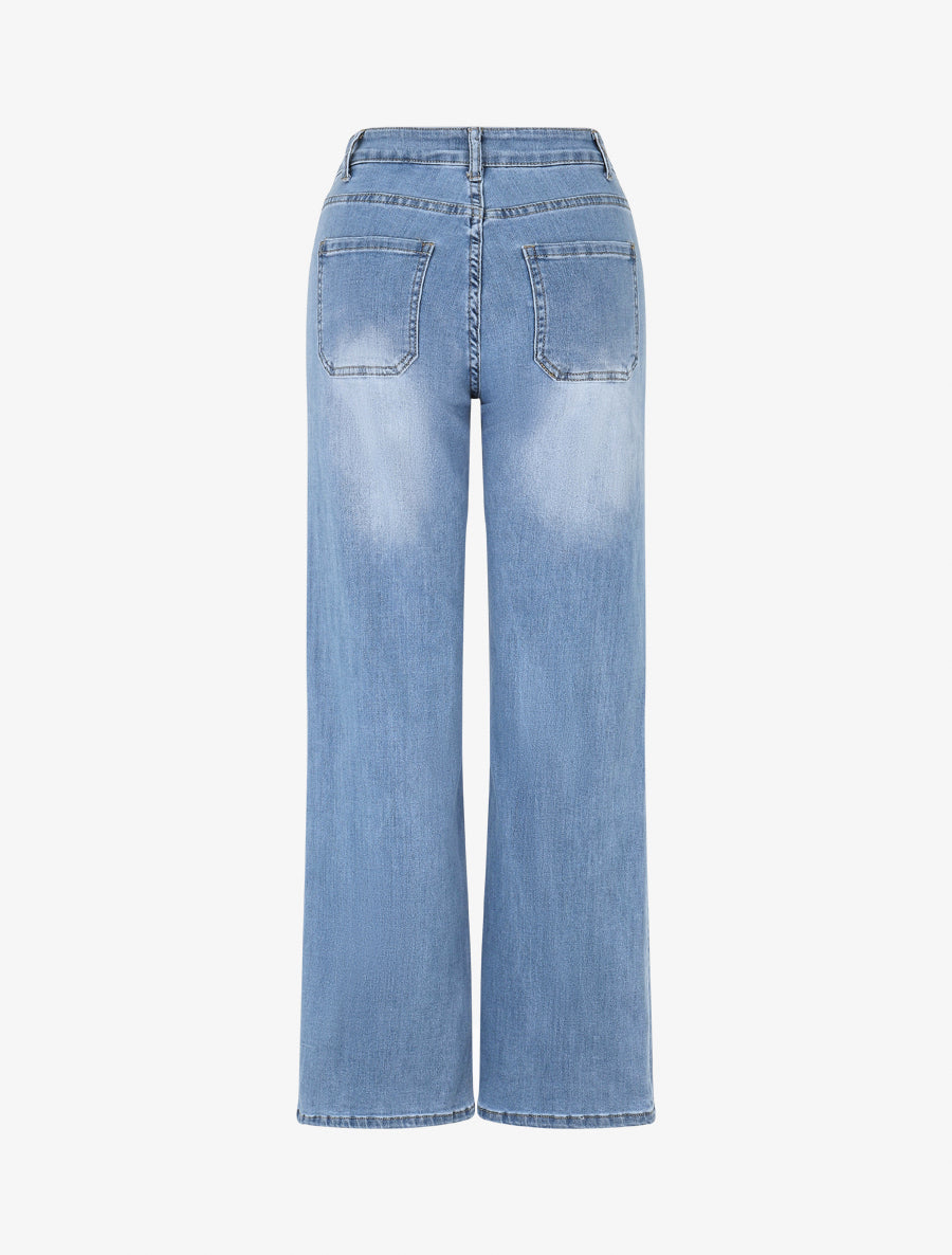 Jean à 4 poches coupe droite - Bleu - 2