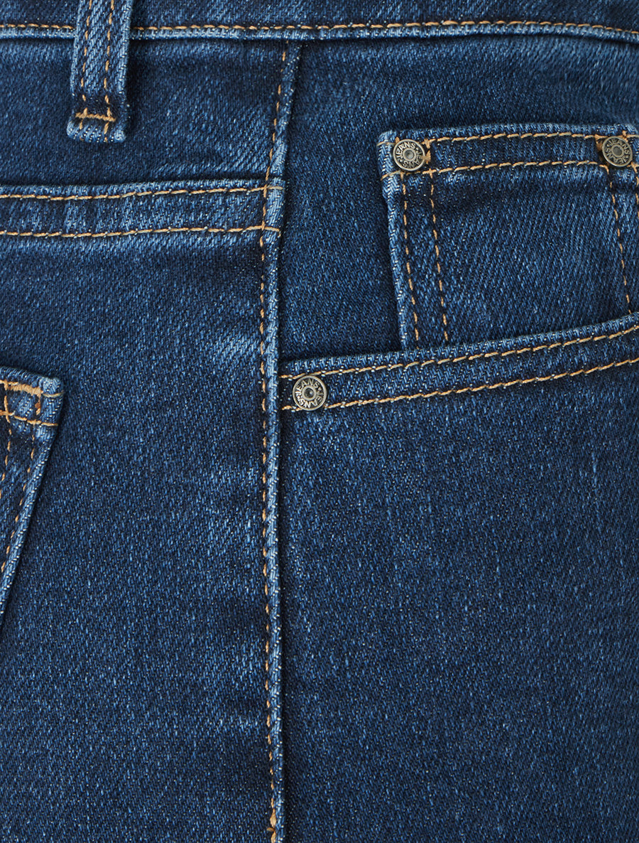 Jean ample taille standard à bords francs - Bleu foncé - 3