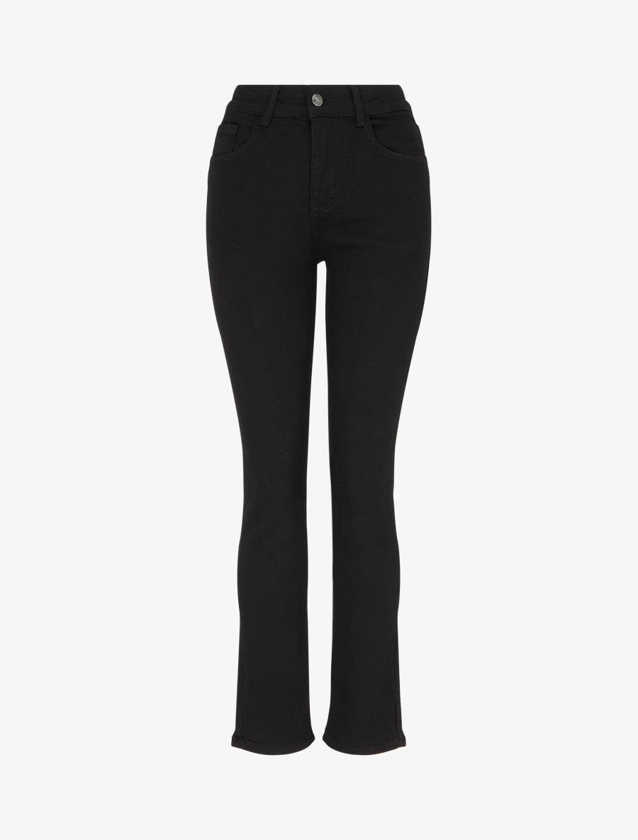 Jean slim taille haute uni - Noir - 1