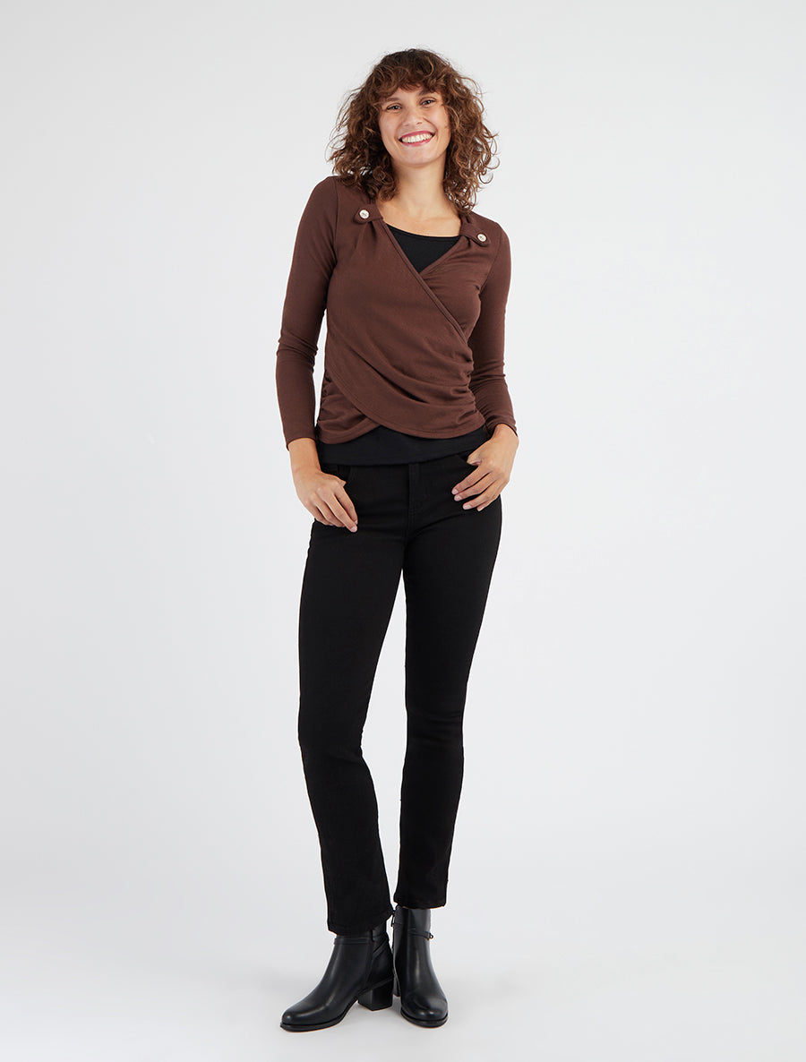 Jean slim taille haute uni - Noir - 8