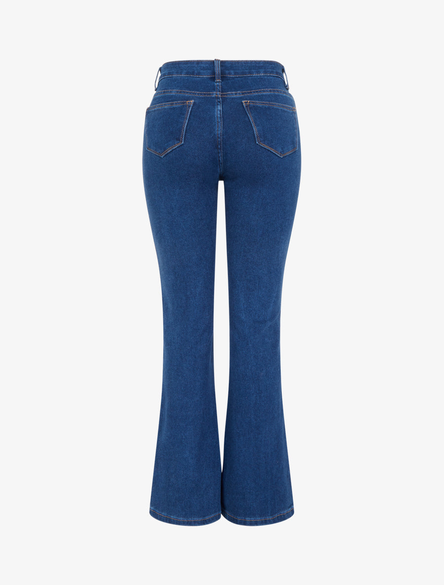 Jean flare boutonné - Bleu brut - 2