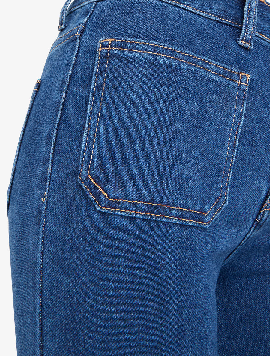 Jean flare boutonné - Bleu brut - 3