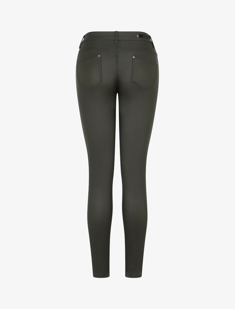Jean skinny enduit taille standard - Kaki foncé - 2
