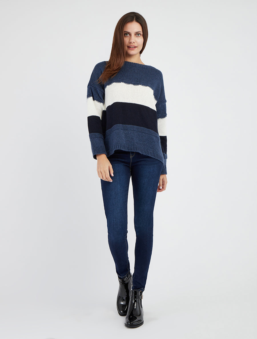 Hoge taille skinny jeans - Blauw