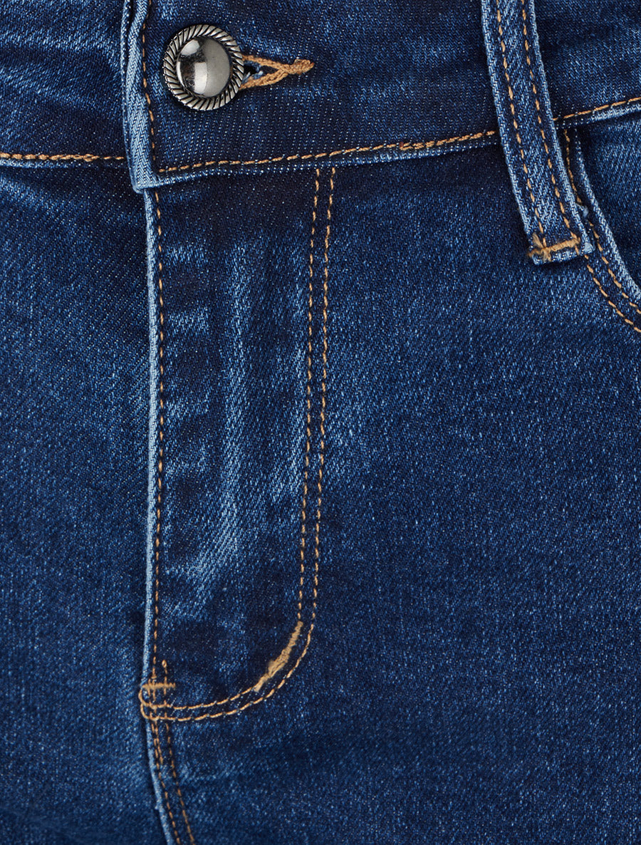 Jean skinny push-up à taille haute - Bleu brut - 3