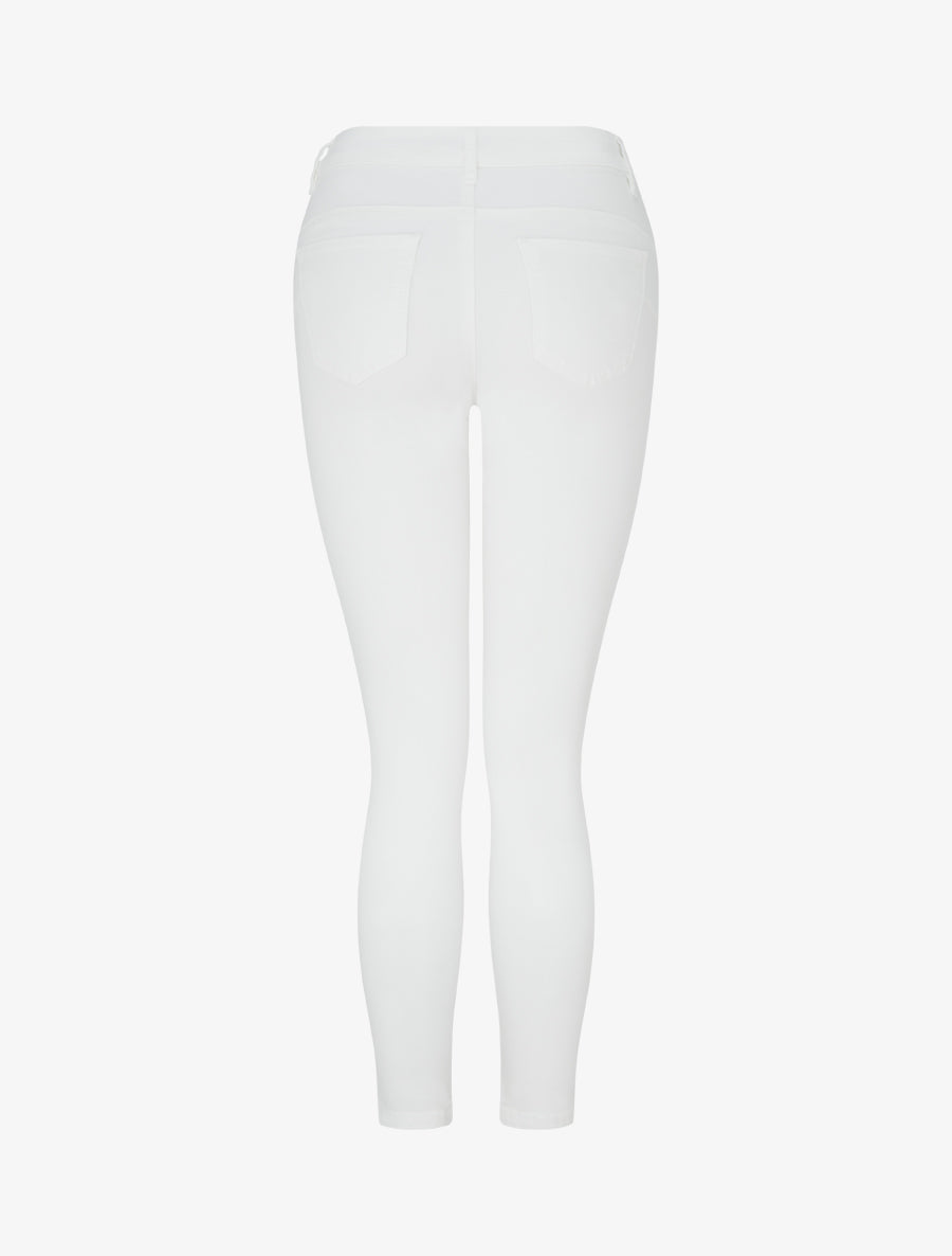 Jean skinny uni à taille standard - Blanc - 2