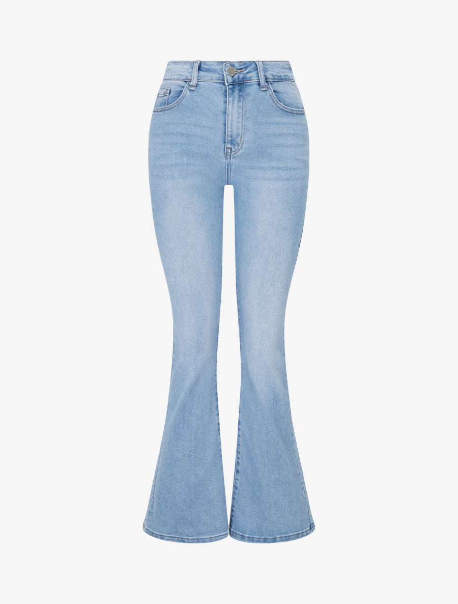 Jean taille standard coupe flare - Bleu - 1