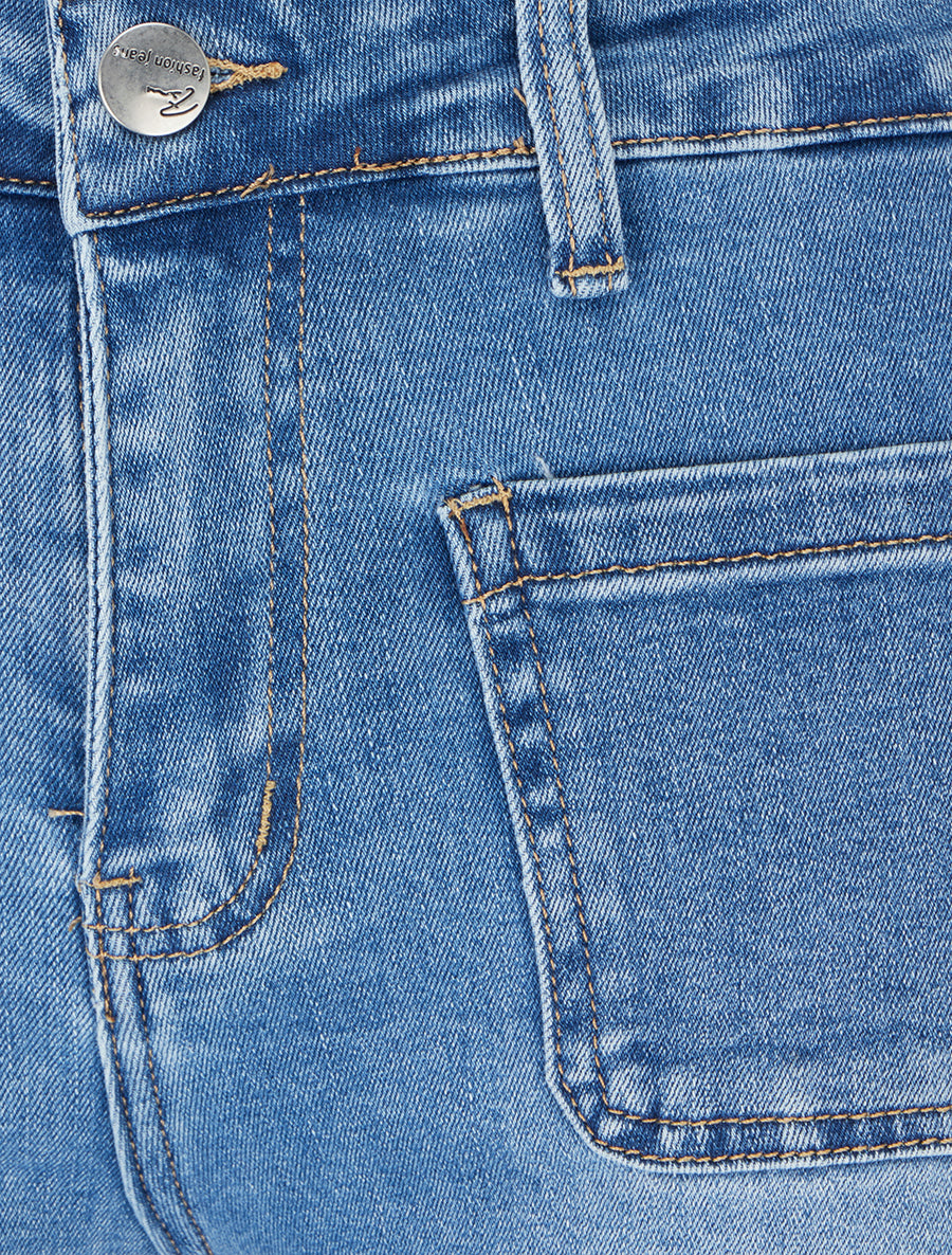 Jean à 4 poches coupe droite - Bleu - 3