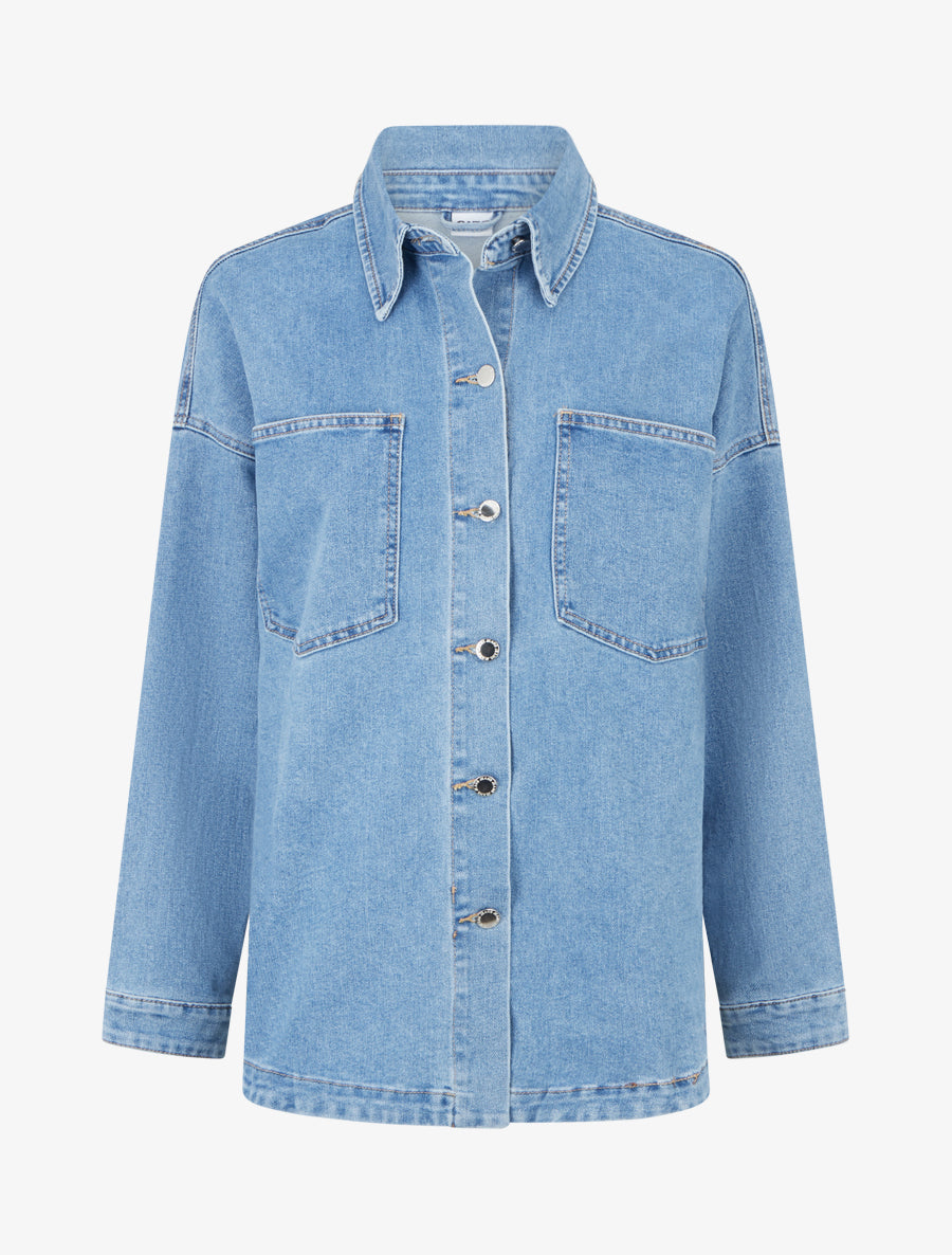 Veste en jean oversize - Bleu clair - 1