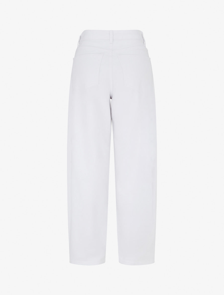 Jean met horizontale stiksels rechte snit - Wit