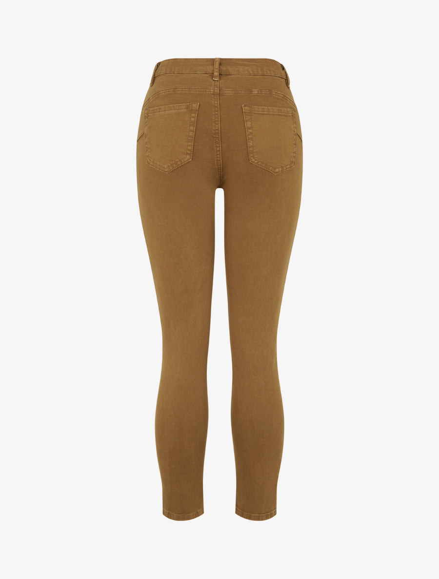 Jean slim uni à taille haute - Jaune moutarde - 2
