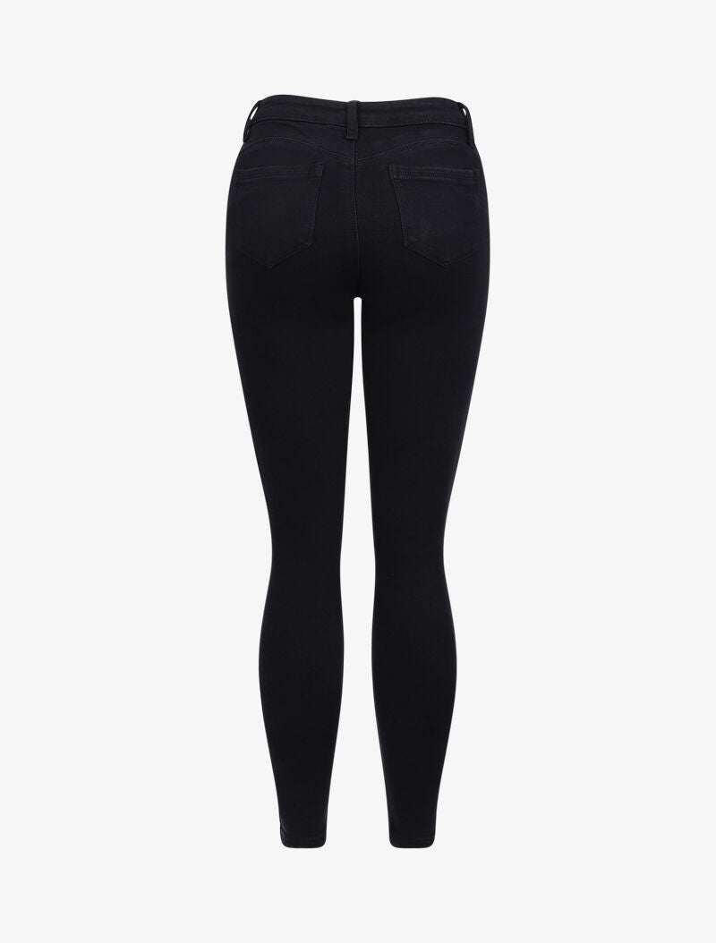Jean stretch à taille haute coupe skinny - Noir - 2